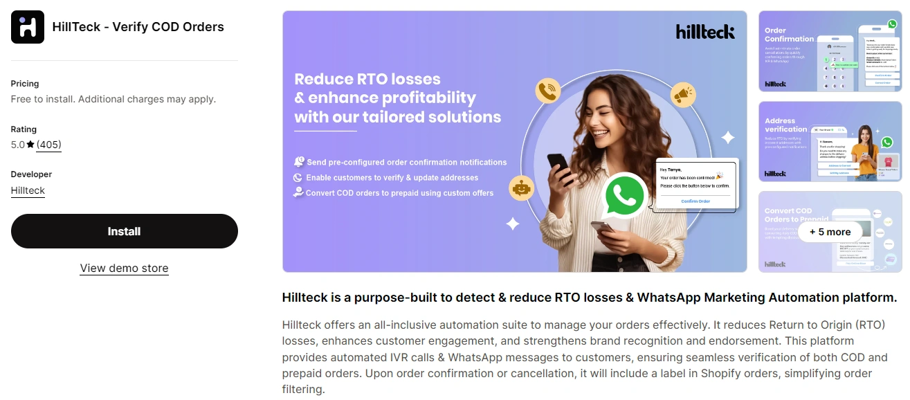 HillTeck ‑ Verify COD Orders